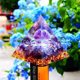 Crystal Pyramid Ornament Crystal Gravel Resin Crafts Home Office Car Decoration Supplies