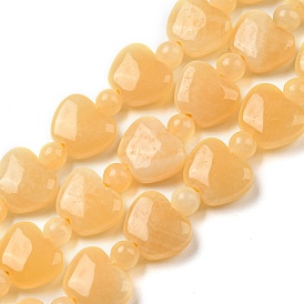 Natural Yellow Jade Beads Strands, Apple