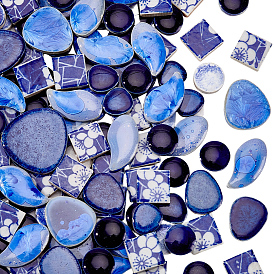 500g 4 Stile Porzellanmosaikfliesen, Mosaikfliesen, für DIY Mosaik Kunsthandwerk, Bilderrahmen und mehr