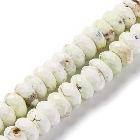 Natural Lemon Turquoise(Jasper) Beads Strands, Faceted, Rondelle