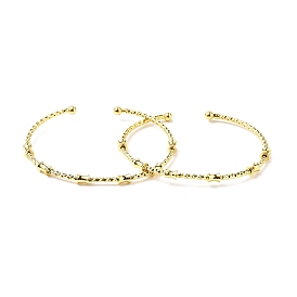 Браслет с открытой манжетой из латуни с покрытием из бисера для женщин, без кадмия и без свинца