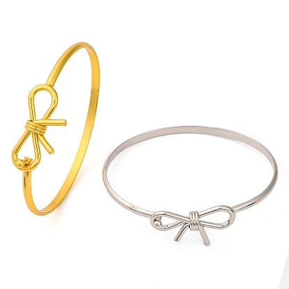 Простые браслеты из латуни с бантом для женщин, без свинца и без кадмия