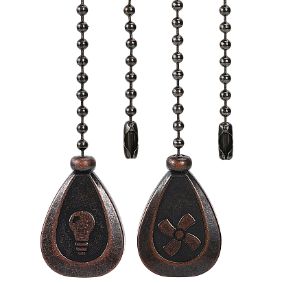 Удлинитель железной цепи, с латунным потолочным вентилятором в форме капли и подвеской в виде лампочки