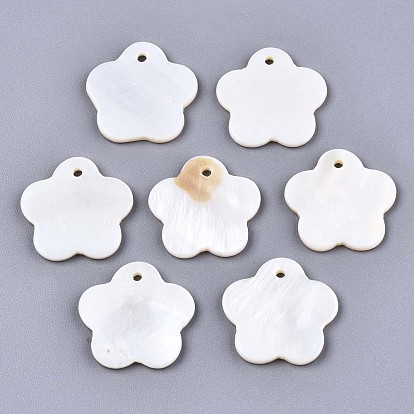 Natural Freshwater Shell Charms, Flower