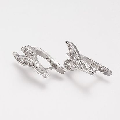 Латунные микро проложить серьги обруча кубического циркония