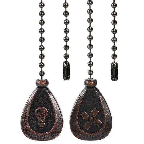 Удлинитель железной цепи, с латунным потолочным вентилятором в форме капли и подвеской в виде лампочки