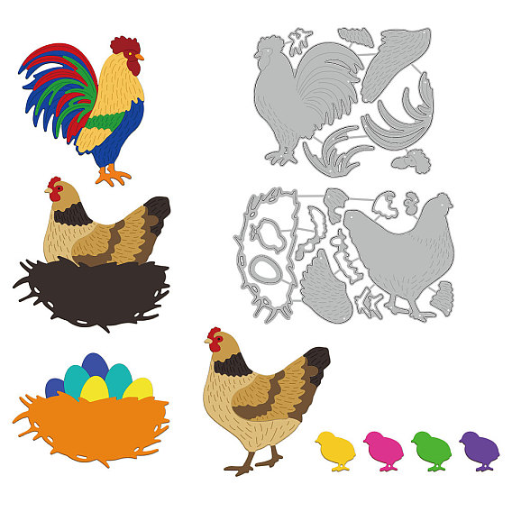 Углеродистая сталь разрезает трафареты, для diy scrapbooking, Фотоальбом, декоративная бумага для тиснения, цвет нержавеющей стали, курица