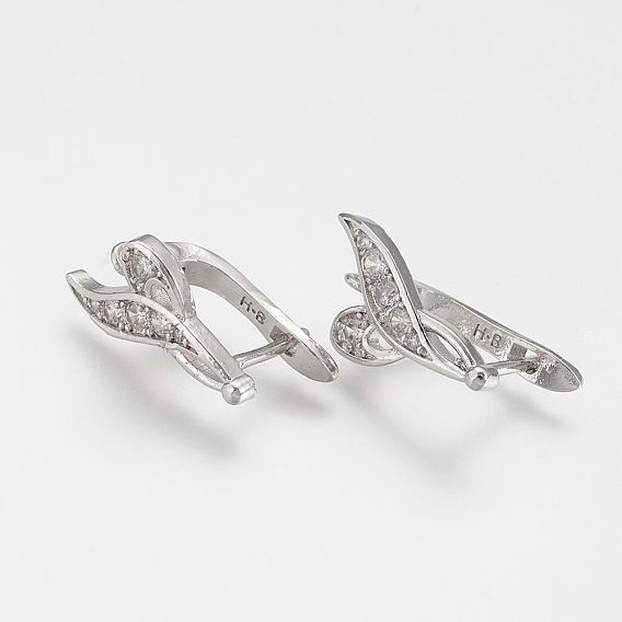 Латунные микро проложить серьги обруча кубического циркония