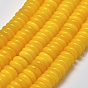 Натуральный желтый нефрит heishi бисер пряди, Диск / плоские круглые, окрашенные