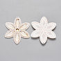 Transparent Acrylic Links Connectors, with Plated Bottom, Flower