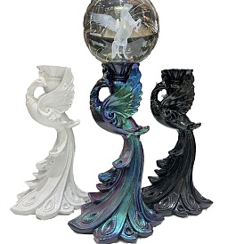 Phoenix Resin Sculpture Pedestal Display Decorations, Crystal Spheare Holder, for Home Office Desk