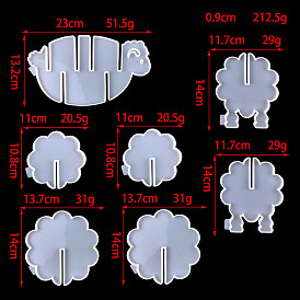 DIY Sheep/Flower Cup Mat Silicone Molds, Coaster Molds, Resin Casting Molds, For UV Resin, Epoxy Resin Jewelry Making