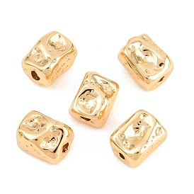 Латунные бусины, без никеля , фактурный прямоугольник с эффектом ковки