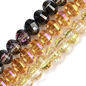 Гальванизируйте прозрачное стекло бисер нитей, тыква, граненые, с черным покрытием