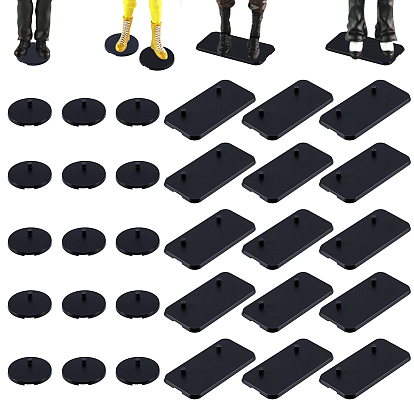 100шт. 2 стили подставок для демонстрации пластиковых фигурок из поликарбоната, плоские круглые и прямоугольник