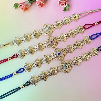 Цепочки из сплава со стразами и цветами, полиэстеровые цепочки с кисточками на талию и живот для женщин, золотой свет