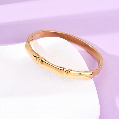 304 браслеты из нержавеющей стали, шарнирные браслеты для женщин, бамбук совместное, ионное покрытие (ip)