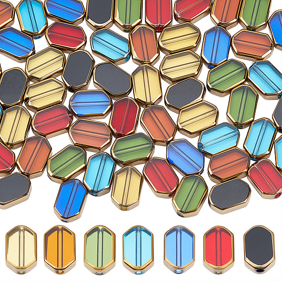 70 шт. 14 пакеты 7 цветные стеклянные бусины, окантовка, прямоугольные