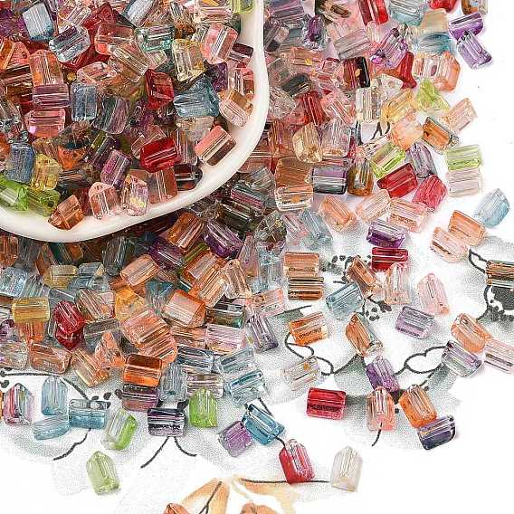 Прозрачные стеклянные бусины, окрашенные распылением, треугольные