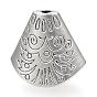 Tibetan Style Alloy Cord Ends, End Caps, Cadmium Free & Lead Free, Carved, Fan