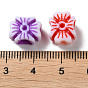 Opaque Acrylic European Beads, Craft Style, Large Hole Beads, Square with Flower Pattern