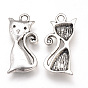 Подвески из сплава в тибетском стиле, мультфильм кошка, без кадмия и без свинца