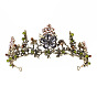 Alloy Rhinestone Crown Hair Bands, with Plastic Bead, for Girls Women Wedding Party Decoration