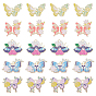 20 шт 5 стили подвески из сплава эмали, золотые, бабочка с цветочным шармом