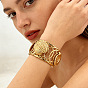 Ocean 304 Stainless Steel Hollow Starfish Shell Shape Open Cuff Bangles for Women