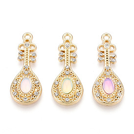 Подвески из сплава стразов и стекла, пипа, без кадмия, без никеля и без свинца, золотые