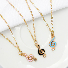 Sparkling Music Note Pendant Necklace for Trendy Outfits and Elegant Style