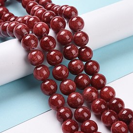 Dyed Natural Jade Beads Strands, Round