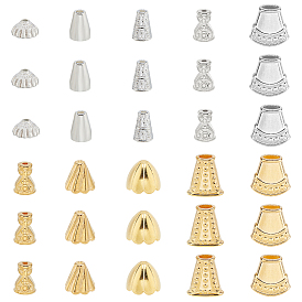 100Pcs 10 Style Alloy Bead Cones & Caps