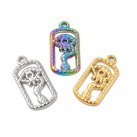 Ion Plating(IP) 304 Stainless Steel Pendants, Oval with Eye Charm