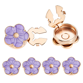 6 boutons de manchette en alliage à motif floral (pièces), boucles de châles et de capes, pour accessoires de vêtement