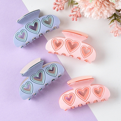 Hollow Heart PVC Claw Hair Clips, Hair Accessories for Women Girls