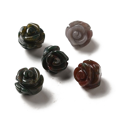 Natural Indian Agate Carved Flower Scattered Beads, Rose