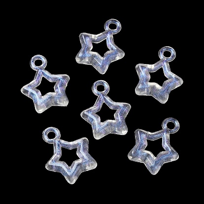 Transparent Acrylic with Glitter Pendants, Star