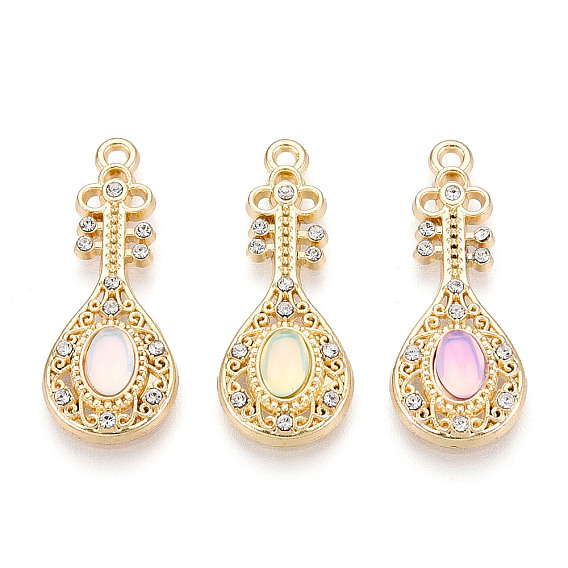 Подвески из сплава стразов и стекла, пипа, без кадмия, без никеля и без свинца, золотые