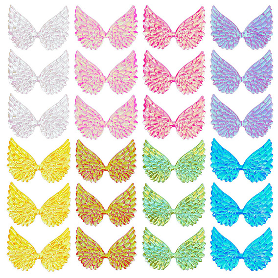 40шт 8 цвета сверкающие ткани кабошоны, крыло, для заколки для волос, одежда, украшение торта