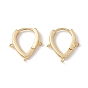 Brass Hoop Earring Findings, with Triple Loops, Teardrop, Cadmium Free & Lead Free