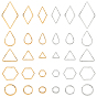 120шт 30 латунные соединительные кольца, долговечный, круглое кольцо, каплевидная форма, ромб, шестиугольник и треугольник