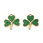 304 нержавеющей стальной эмали подвески, ионное покрытие (ip), клевер амулеты, реальный 18 k позолоченный