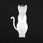 201 Stainless Steel Pendants, Laser Cut, Cat Shape