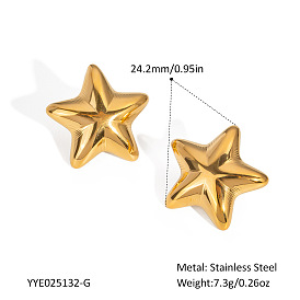 Серьги-гвоздики из нержавеющей стали в форме звезды для женщин