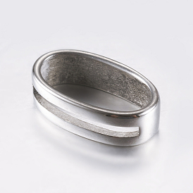 316 Surgical Stainless Steel Slide Charms, Oval