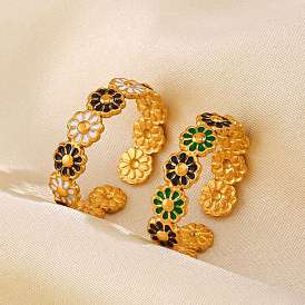 304 открытые манжеты из эмалированной нержавеющей стали, цветок ромашка