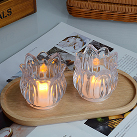 Tulip glass candle holder electronic candle table decoration table decoration atmosphere photo props
