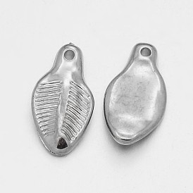 CCB Plastic Leaf Pendants, 22x12x3mm, Hole: 1mm