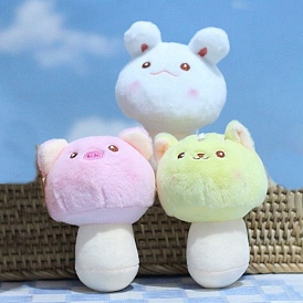 Cute Cloth Plush Mushroom Pendant Decorations, for Keychain, Purse, Backpack Ornament